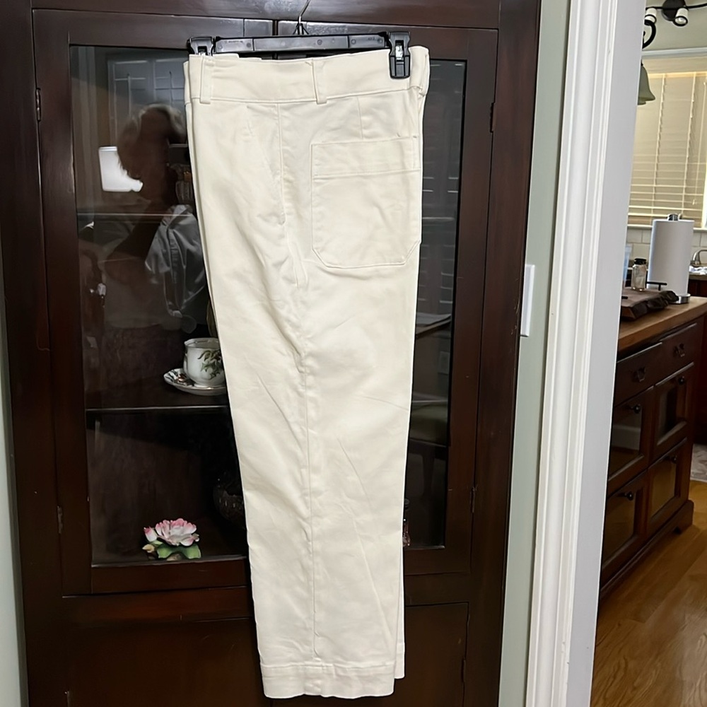 Everlane Organic wide leg pants, size 10 bone/cream